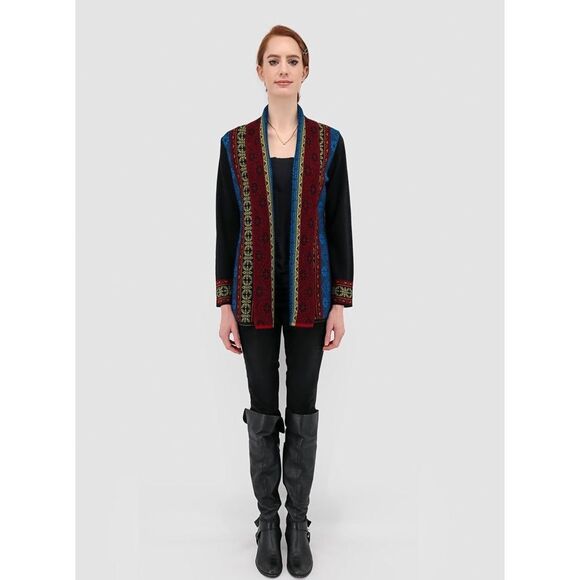 Qinti Hilda Cardigan100% Baby Alpaca Peruvian Pattern Size XS $225.00 - Picture 1 of 10